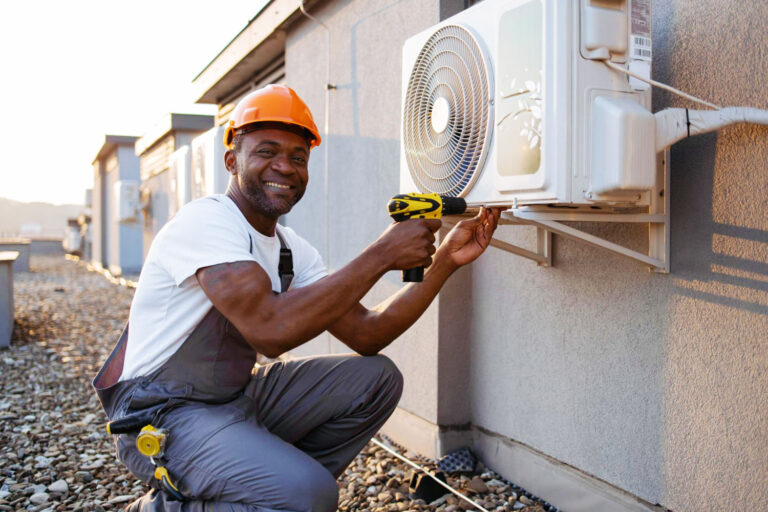 New air conditioning unit installed in a modern Dubai villa