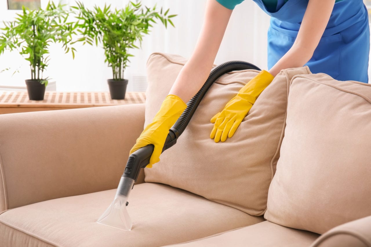 Before and after sofa stain removal in a Dubai home