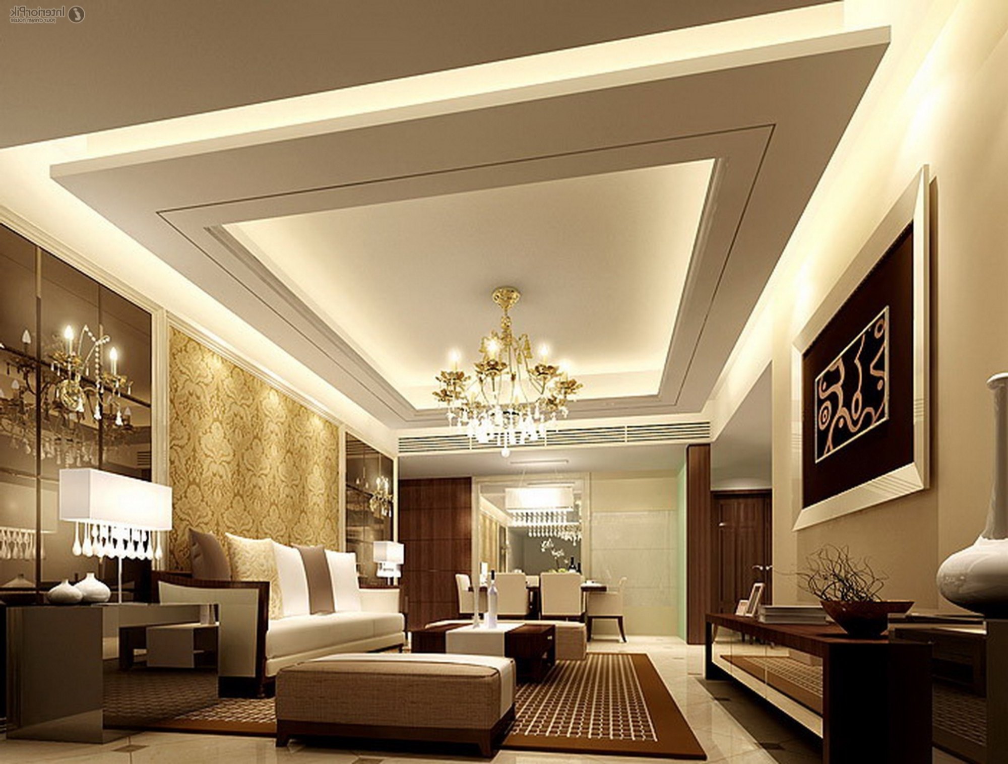 Office space with clean and elegant suspended ceiling installation.